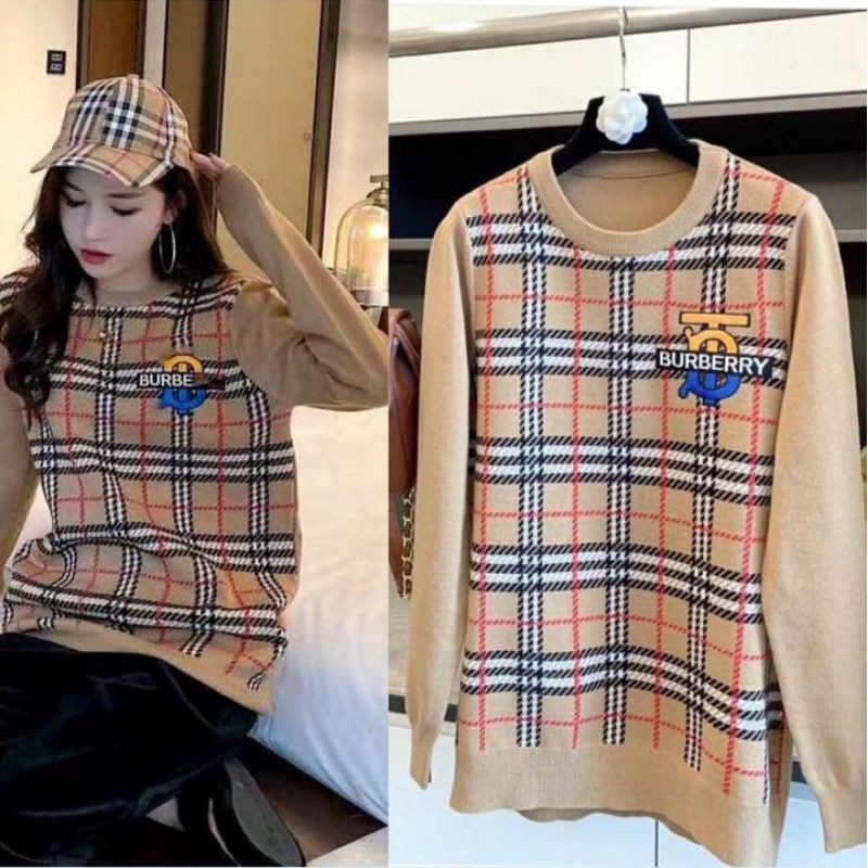 SWEATER rajut Beige-Burberry