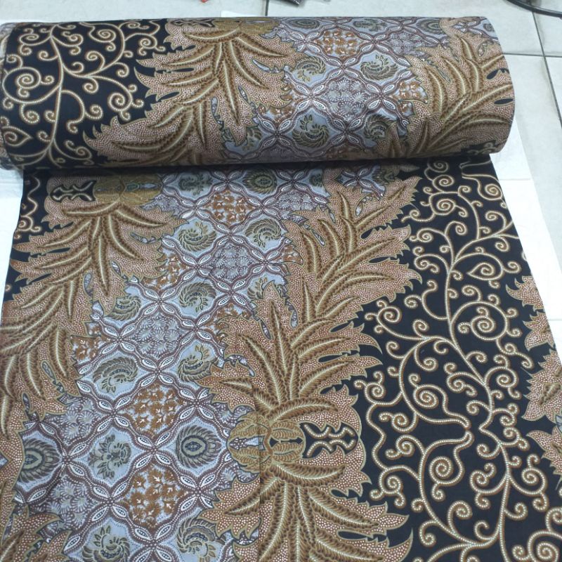 Batik bahan motif kuning gold