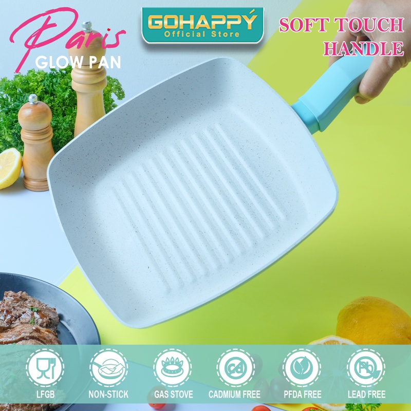 PARIS GLOWPAN Panci Grill Pan 24cm Gohappy GHP15 PANCI Panggang / pemanggang glow superpan serbaguna