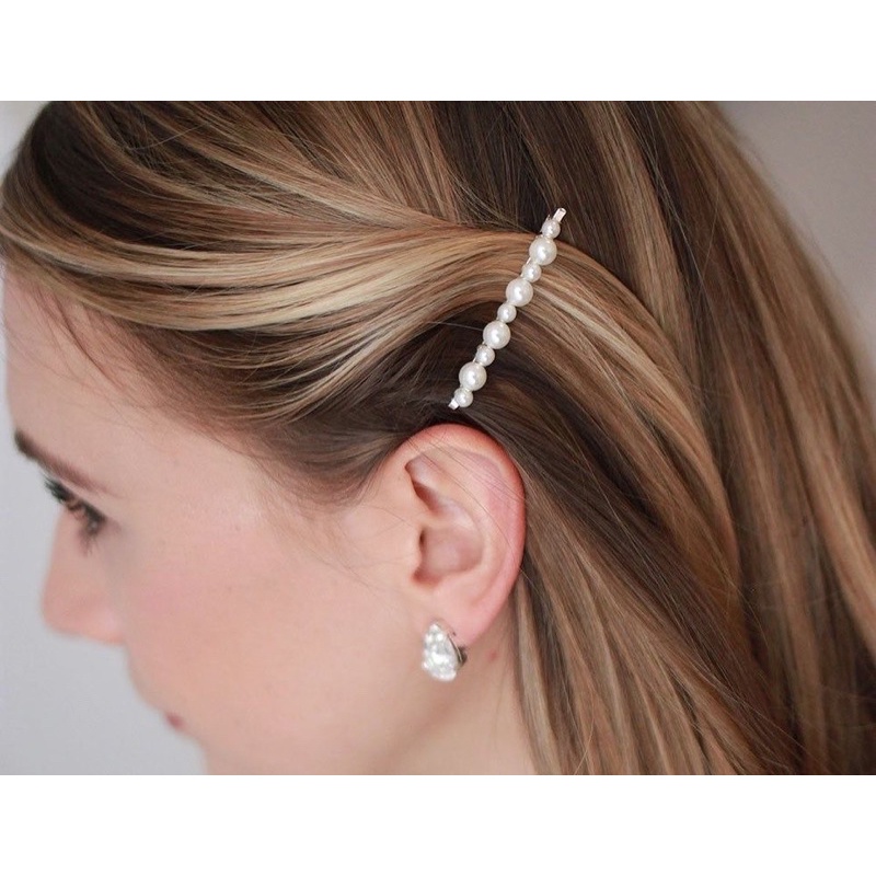 Ark.co - Bobby pins (Flower ; Heart Bow) set tusuk hiasan rambut pearl mutiara bunga hati cute fashion