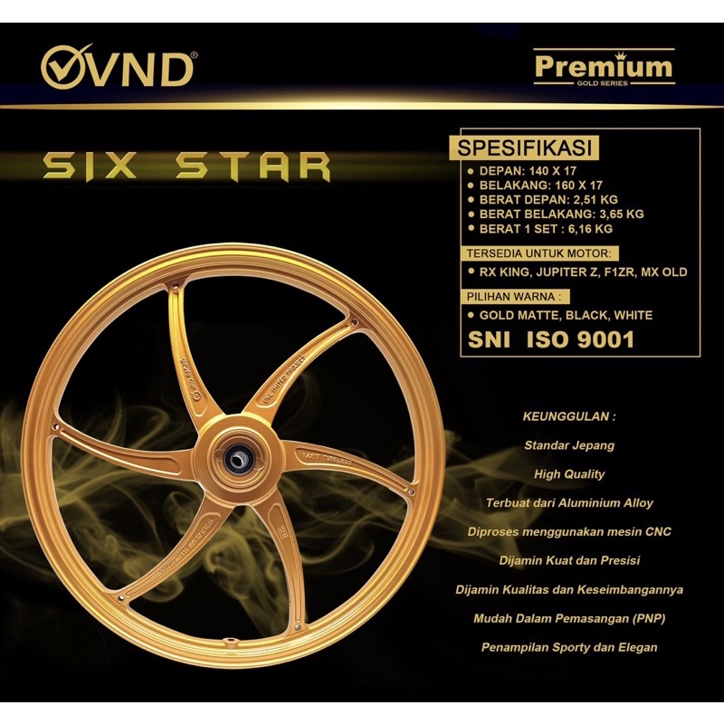 VELG RACING VND SIX STAR / VELG VND SIX STAR