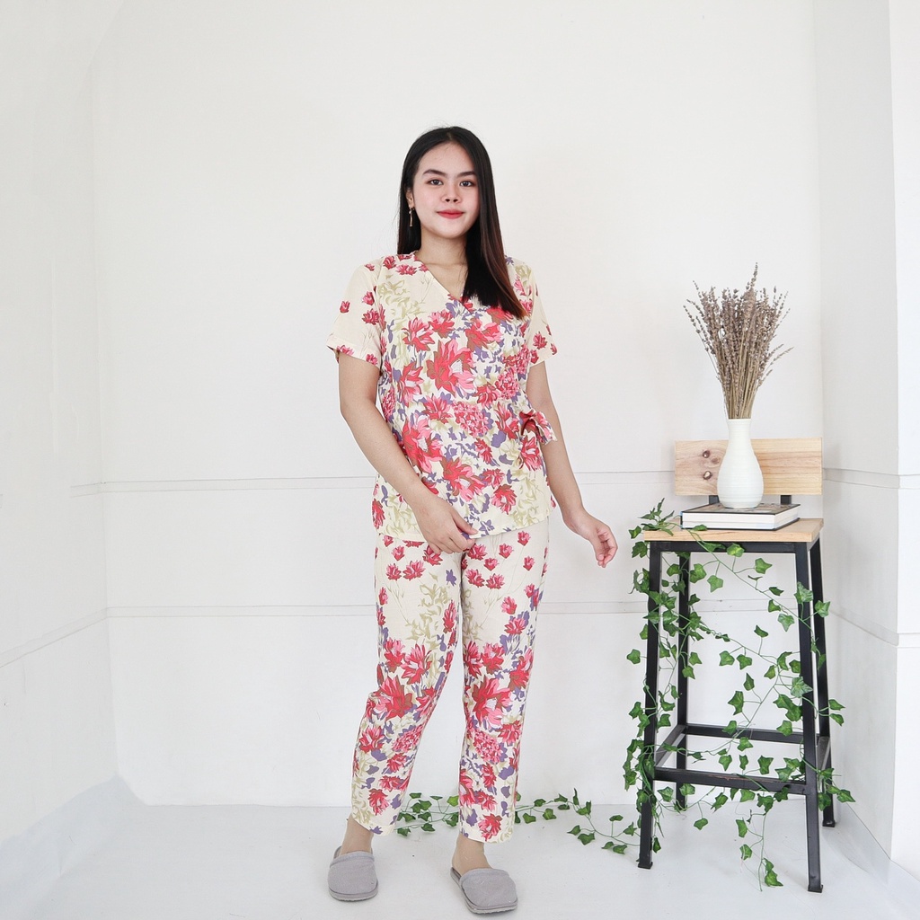 IZANY Piyama Kimono Katun Eropa Premium-AMARILIS CREAM KP