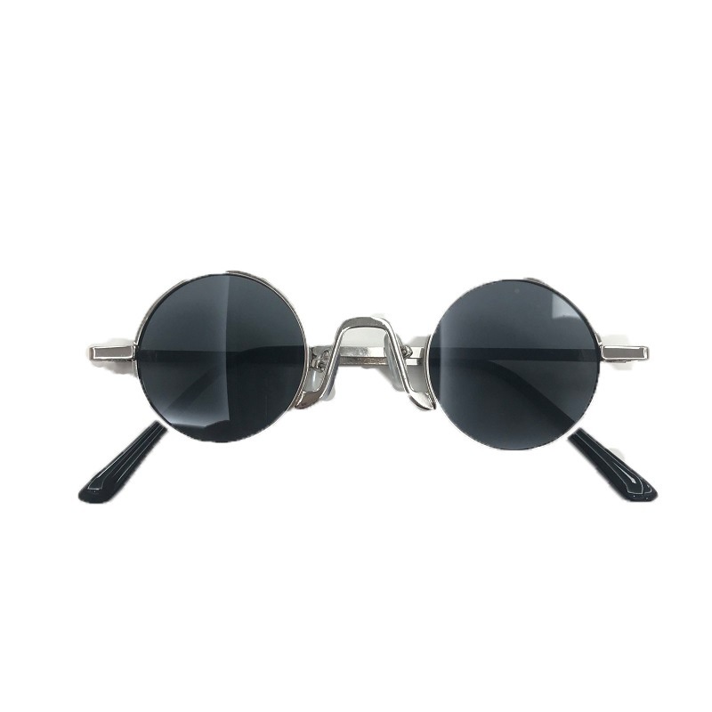 Premium Kacamata Hitam Bulat Anak Boboho Sunglasses Black John Lennon Retro Vintage Bulet Lingkaran Frame Besi