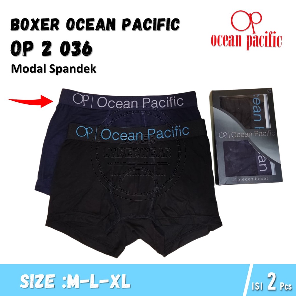 Celana Boxer Pria OCEAN PACIFIC OP 036 Isi 2/Pack