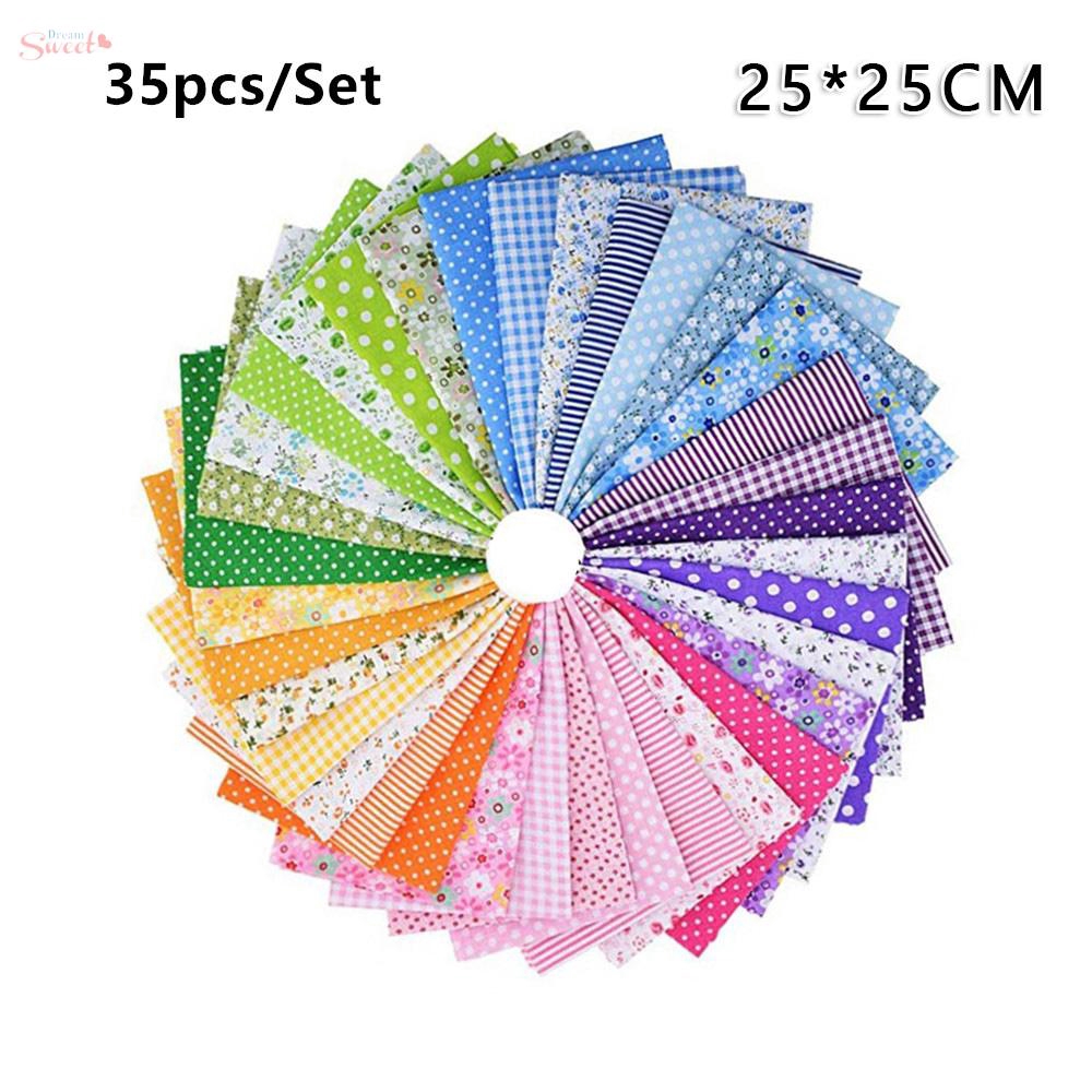  Kain  Perca  Diy Motif Bunga Warna Biru Polos  Ukuran 25x25cm 