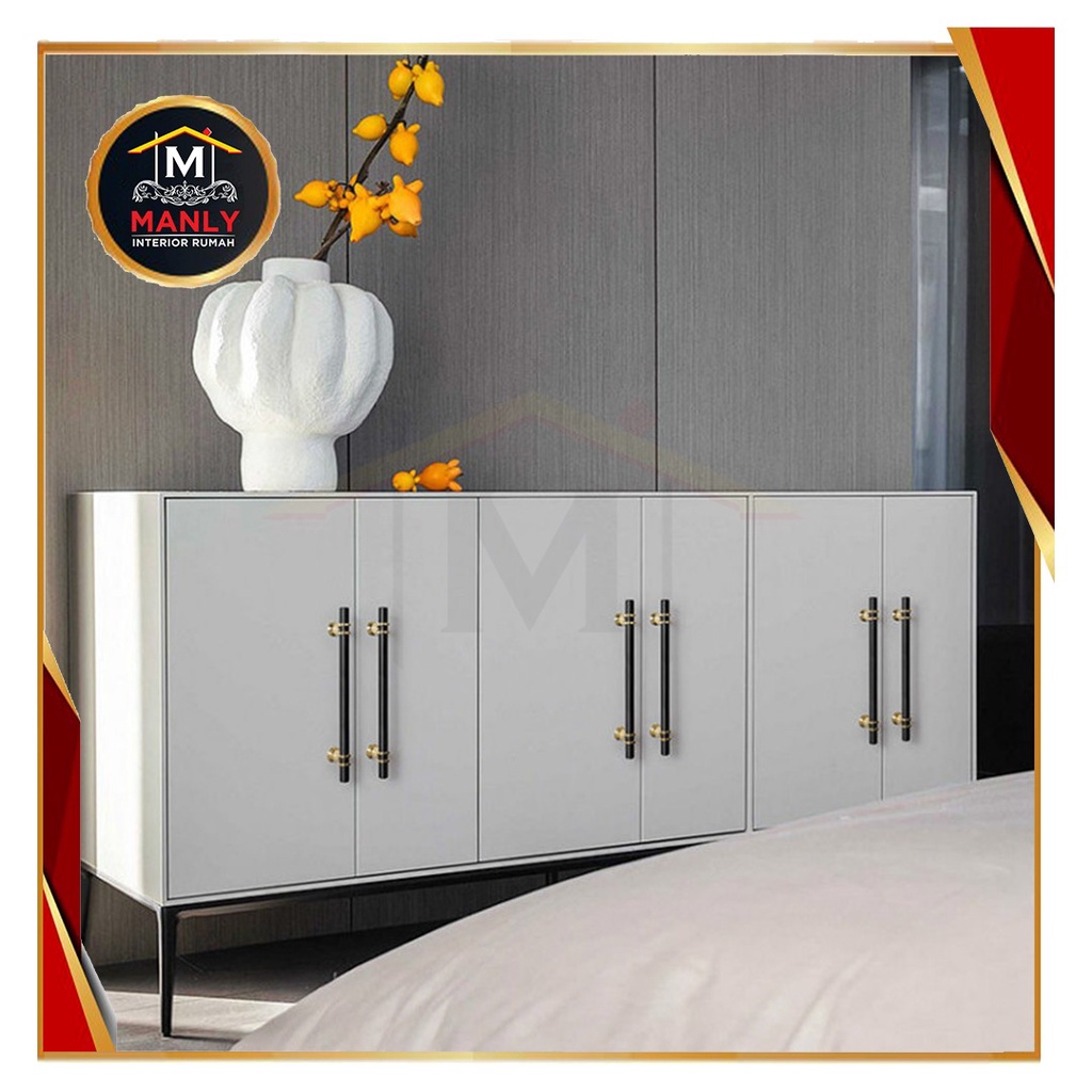 Handle Lemari Handle Emas Hitam Gold Black Knob Pintu Tarikan Laci Minimalis Modern Gagang Pintu Lemari Model Baru