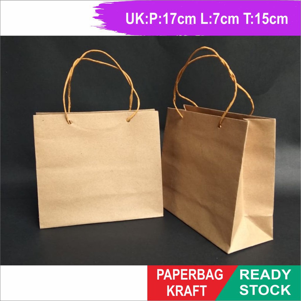 

PAPER BAG POLOS KRAFT COKELAT Skincare 17*7*15 ISI 10