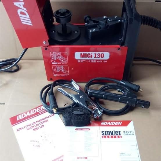 Mesin Las / Trafo Las Listrik MIG DAIDEN IGBT MIGi 130 2T 4T Welding Machine Mesin Las DAIDEN MIGi 130 Travo Inverter Mig Tanpa Gas Gasles Travo Las Inverter Las CO2 Core GasLess SS Besi Stainless Trafo Las