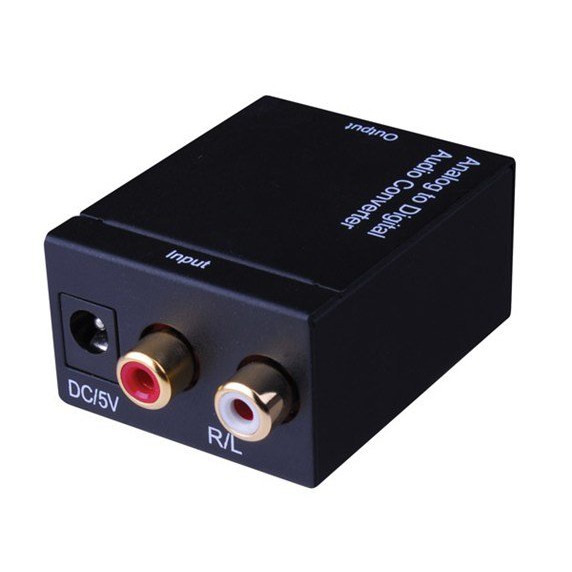 Converter Audio Analog to Digital / 2 RCA to Optical Toslink