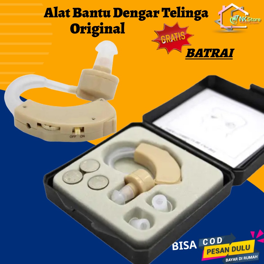 Alat Bantu Dengar Pendengaran Telinga Orang Tua Tuli Hearing Aid Ori Original free Batrai