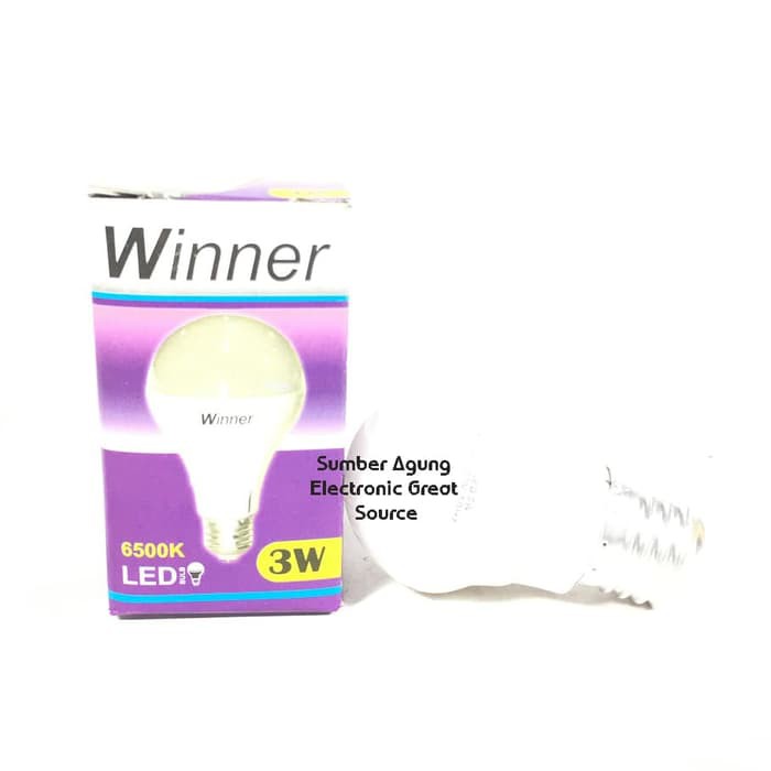 Lampu LED 3W Cahaya Putih 3 Watt 6500K Merk Winner Hemat Energi