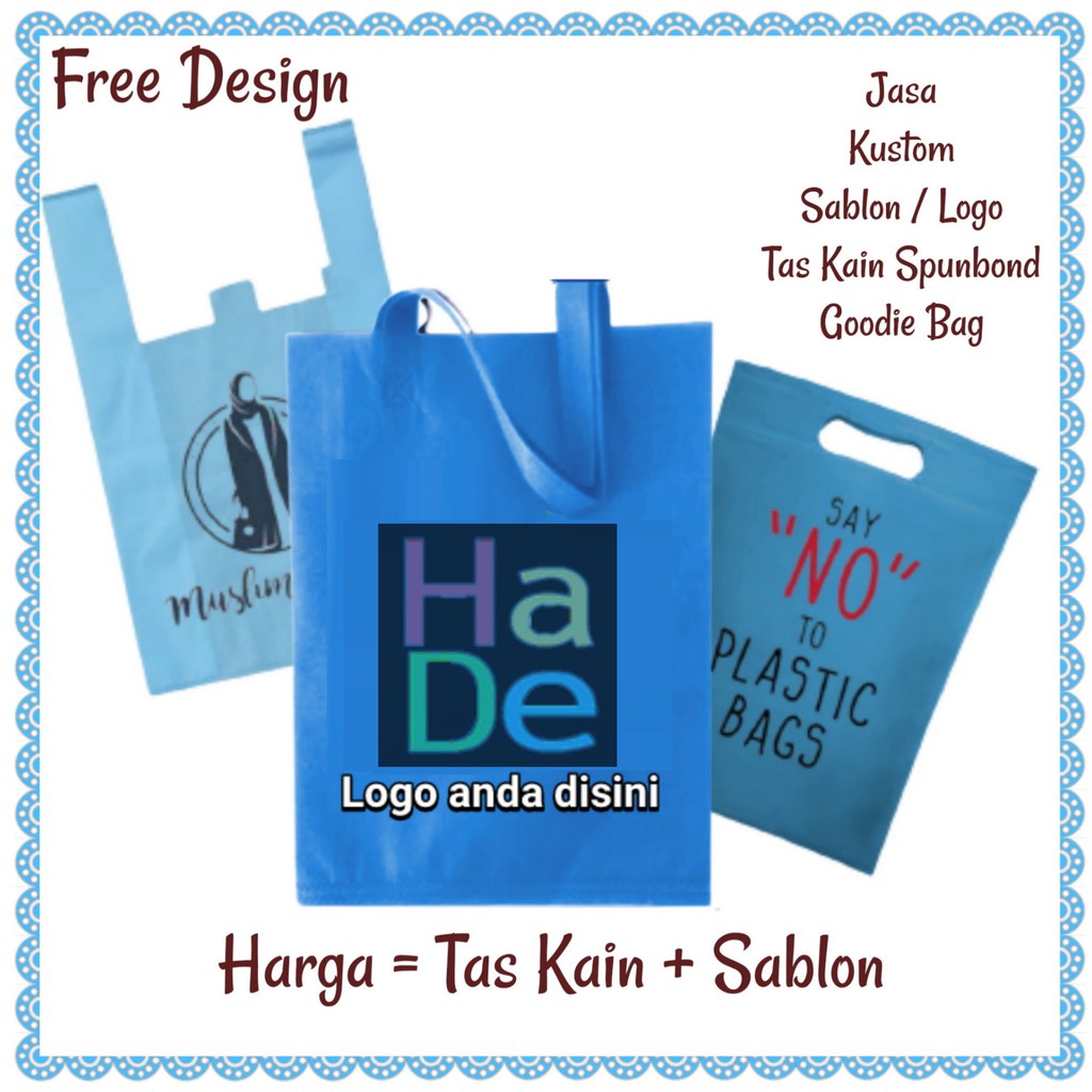 

Goodie Bag Custom Sablon logo / Cetak nama Tas Kain Spunbond Polos Ramah Lingkungan Pengganti Plastik Ukuran Jumbo, Besar / Kecil 20x26 25x35 30x40 38x45 35x45 Kantong Belanja, Hampers Bingkisan Souvenir Ulang tahun anak / Pernikahan Wedding Haulan Murah