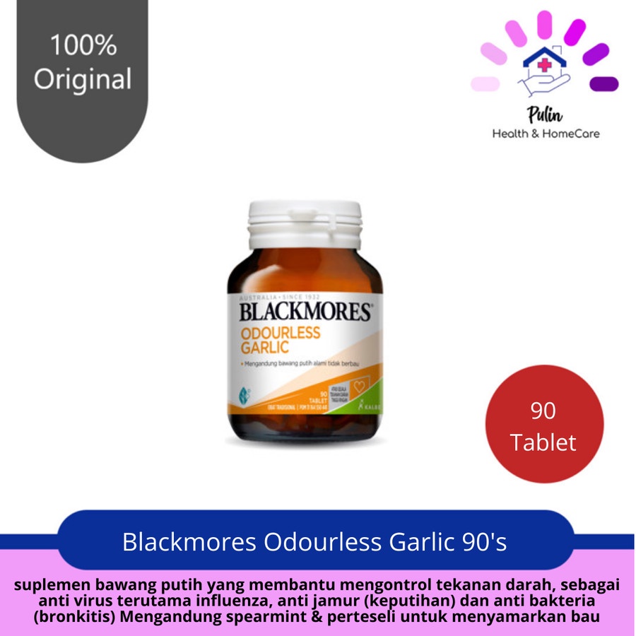 Blackmores Odourless Garlic 90's / Jantung, Darah Tinggi, Kolestrol