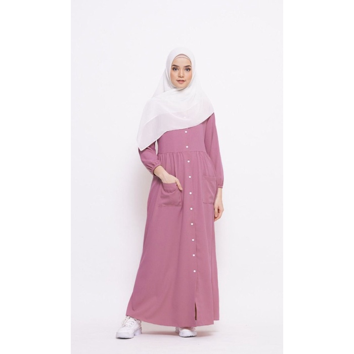 PREMIUM TUFINE - GAMIS WANITA GAMIS KEKINIAN - NAZWA DRESS DUSTY - XL