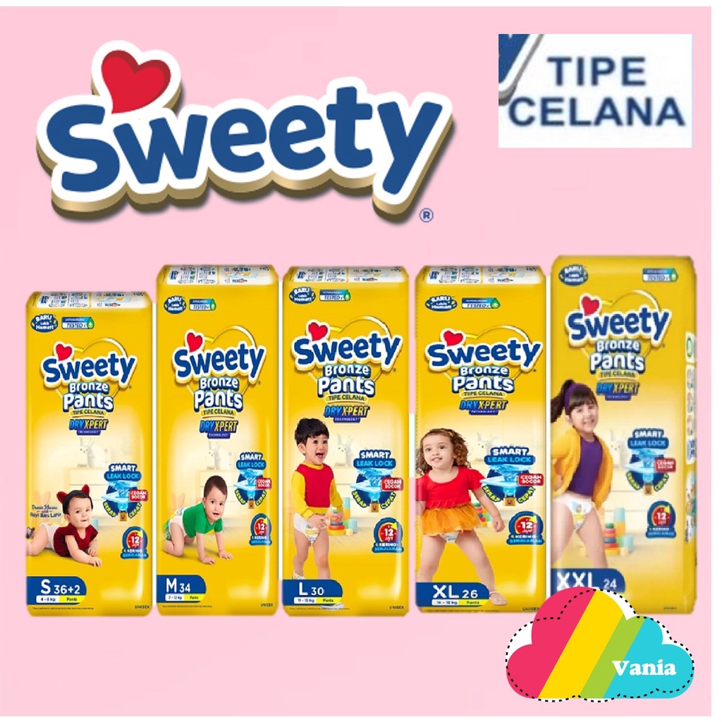 Sweety bronze day x-pert pants day active dryxpert pants S38 M32 L28 XL24 XXL24 dry xpert pants S 38 M 32 L 28 XL 24 XXL 24 popok sekali pakai vaniasusu vaniastore