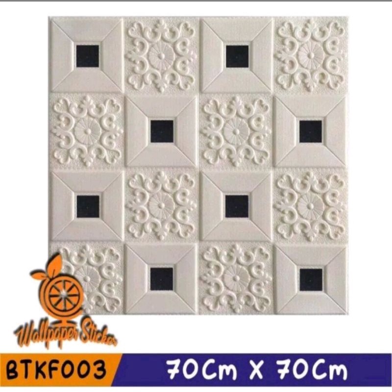 Brickfoam batik 3d 70x70cm Tebal 3mm-Batik + stiker hitam