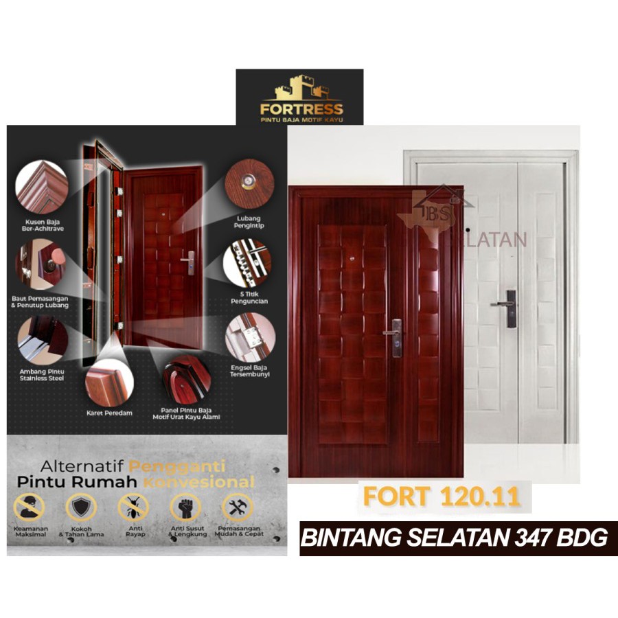 PINTU BAJA FORTRESS Pintu Kamar Pintu Utama BAJA FORT DOOR BESI 120cm