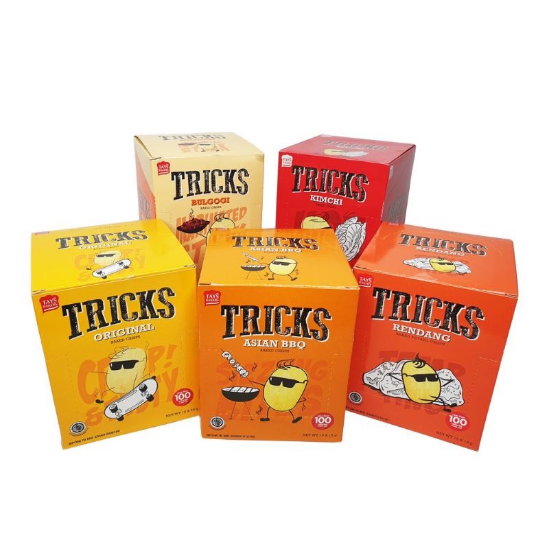 

Tricks Biskuit Kentang Potato Baked Chips Netto 18gr x 10 pcs