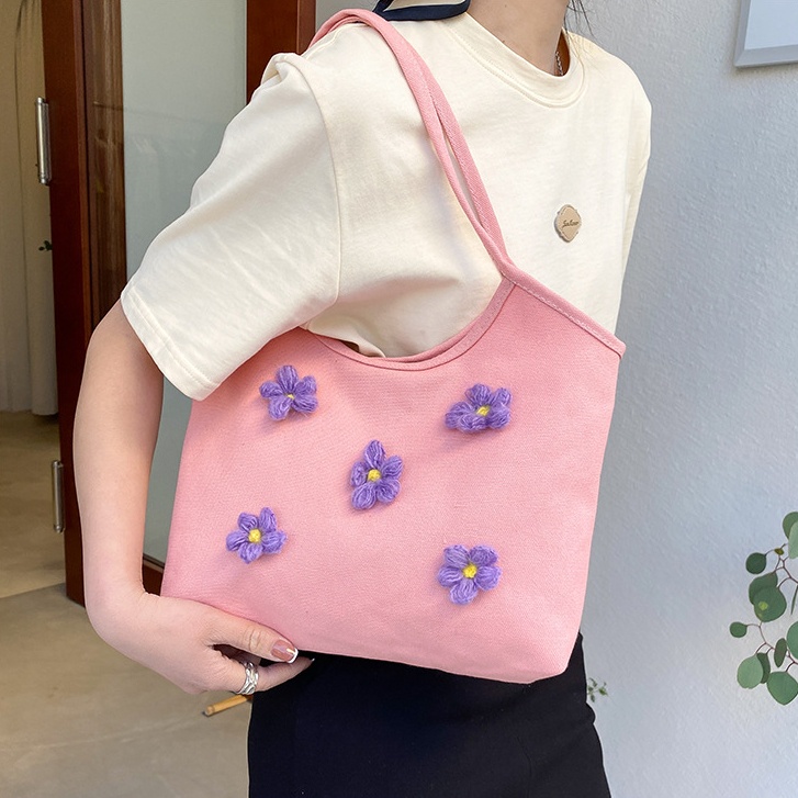 Totebag Canvas Daisy Wanita Musim Panas Gaya Korea Fashion Import/Tas/Tas Selempang