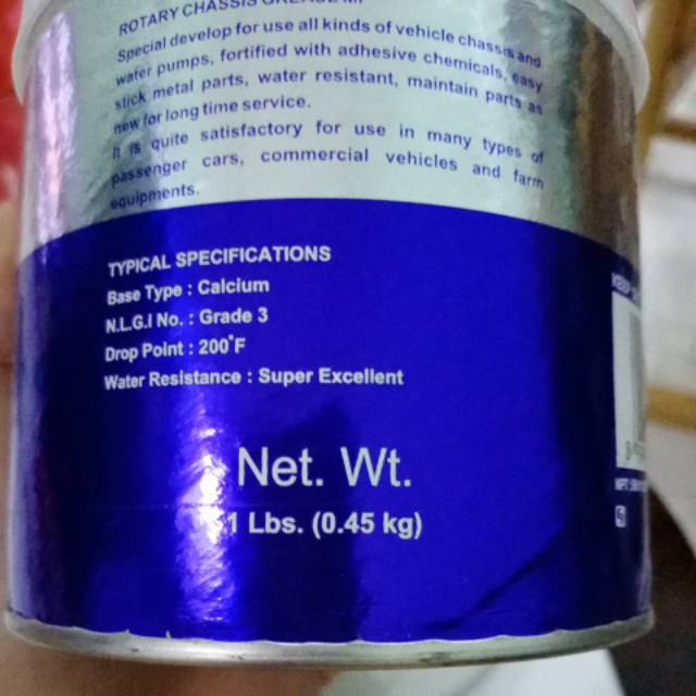 Rotary biru putih multi purpose super chassis grease 450gr