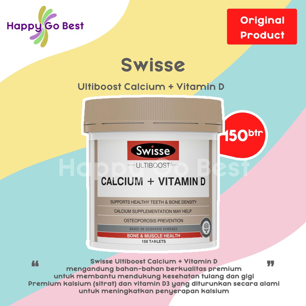Jual Swisse Calcium + Vitamin D 150 Tablet Indonesia|Shopee Indonesia
