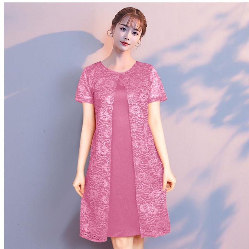 BISA COD ✅ DRESS DEVITA / DRESS PESTA / MAXI DRESS / DRESS WANITA MODEL TERBARU /SIZE/L /XL /JUMBO/DRESS NATAL-Dusty