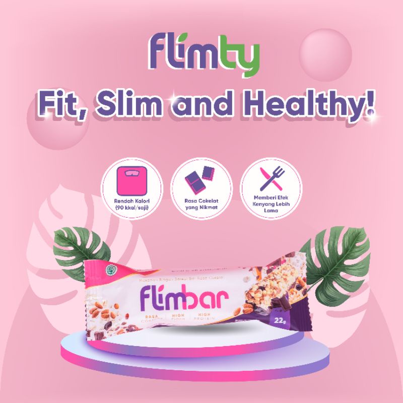 FLIMBAR BY FLIMTY FIBER SNACK BAR SEREAL DIET RASA COKLAT RENDAH KALORI CAMILAN SEHAT CAMILAN DIET