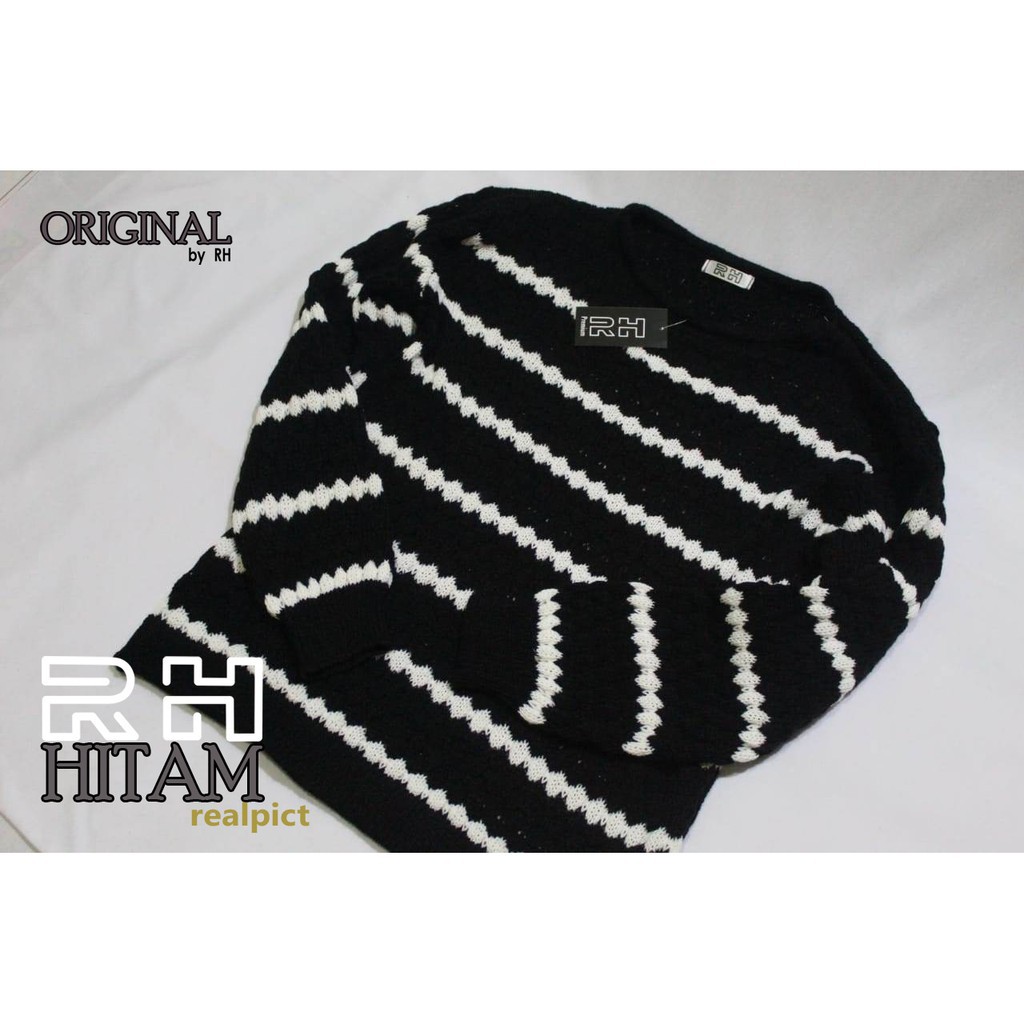 SWEATER POPCORN RAJUT WANITA /POPCORN SWEATER /ATASAN RAJUT WANITA POPCORN STRIPE