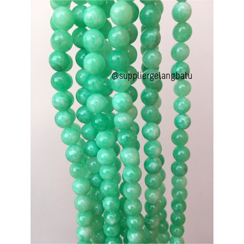 light green AMAZONITE 8mm hijau tosca premium bead stone handmade DIY aksesoris kerajinan supplier