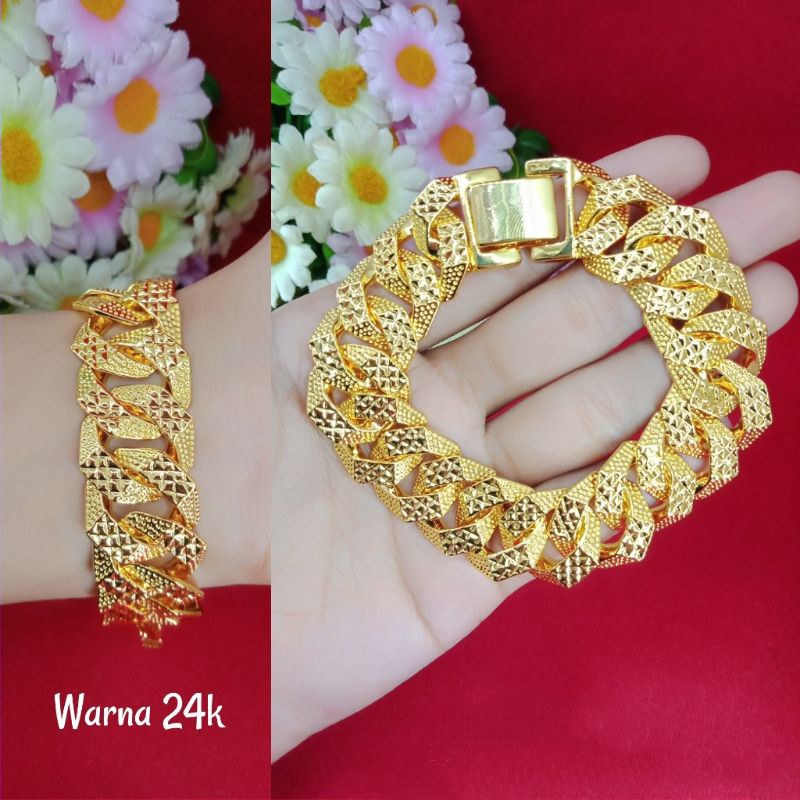 GELANG TITANIUM SISIK NAGA LEBAR DEWASA