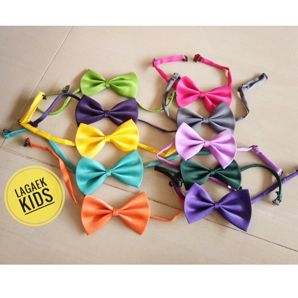 Dasi Anak Kupu-Kupu Satin Warna Warni Dengan Pengatur Besar Kecil Kids Tie Baby Bow Tie