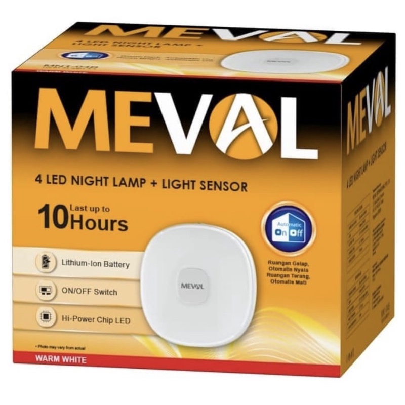 Meval lampu tidur sensor 4Led