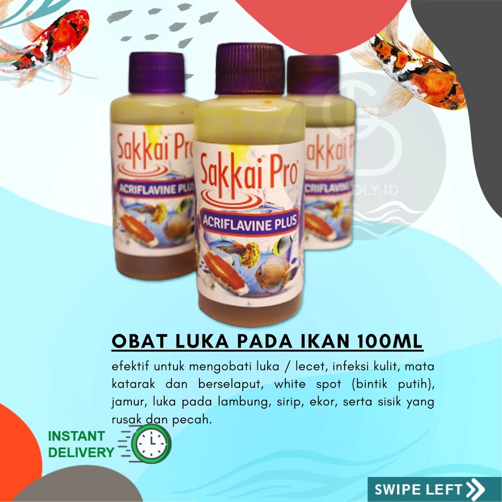 Jual Obat Kuning Ikan Acryflavine Plus Obat Infeksi Luka Stres Ikan