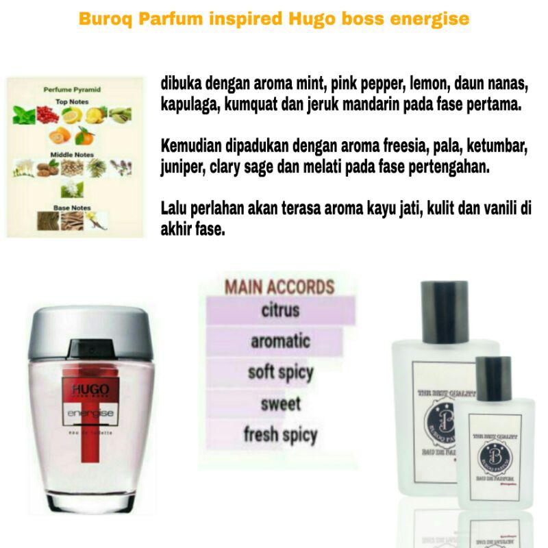 PARFUM BOSS ENERGISE PARFUME PRIA DISUKAI WANITA AROMA SEGER HALUS BISA OUTDOOR / INDOOR -INSPIRED