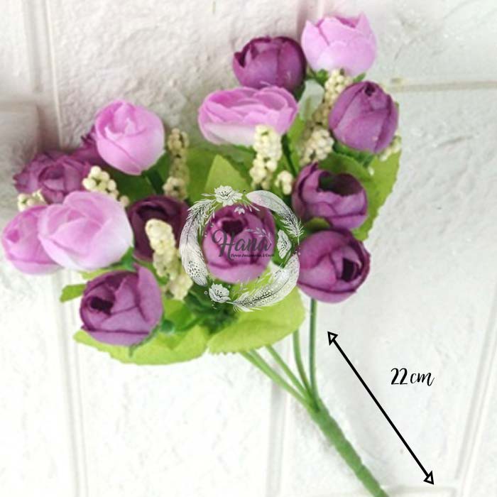 Bunga plastik mawar mini kuncup / Mini rose buds artificial flower-4
