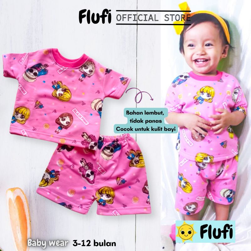 Baju Setelan Bayi 3-12 bulan Blackpink lembut | Piyama Bayi