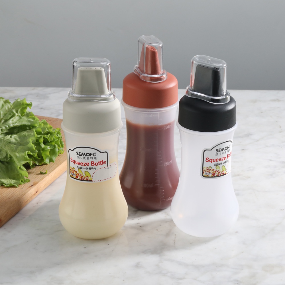 Botol Saus Sambel Tomato Mayonaise Susu Cokelat 5 Lubang Anti Tumpah 350 Ml Botol Minyak Kecap Kental Manis Multifungsi