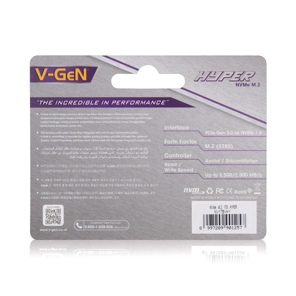 Solid State Drive V-GeN 1TB M.2 NVMe PCIe Gen 3.0 - SSD VGEN M2 NVME