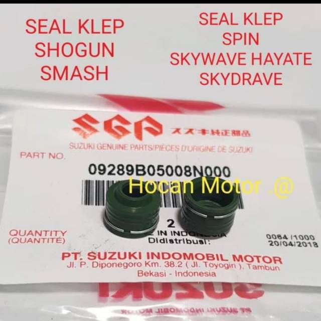 SIL SEAL KLEP VALVE STEM SMASH SHOGUN 125 SHOGUN SP FL ARASHI THUNDER 125 SPIN HAYATE SKYDRIVE ORI