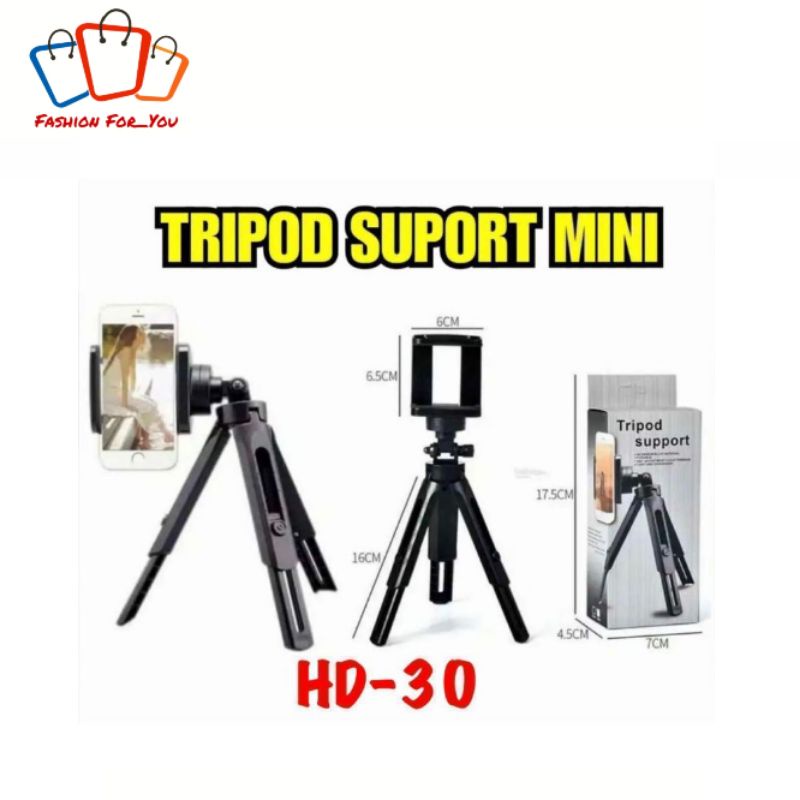 Tripod support Mini Phone Extendable + Holder U Penyangga Hp Smartphone