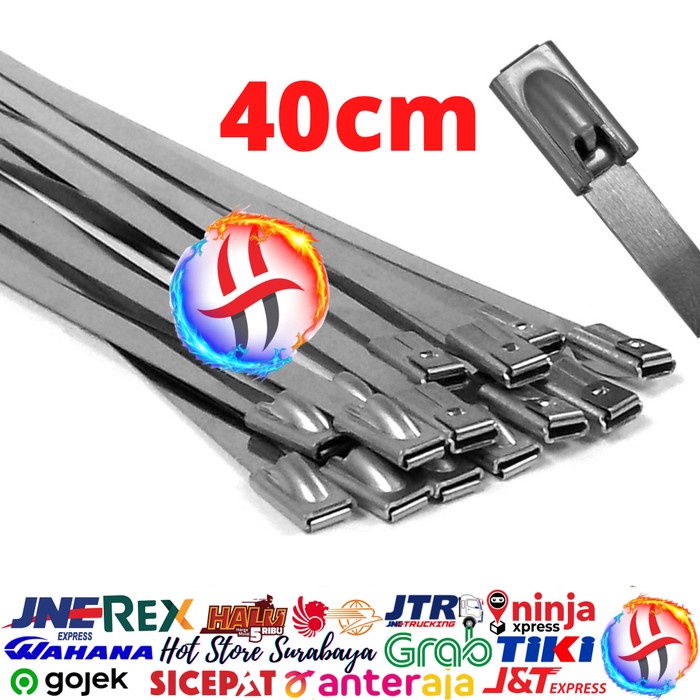 Kabel Ties Stainless Steel Cable Ties 40 cm - Kabel Tis Besi  4.6x400mm 40cm Baja High Quality