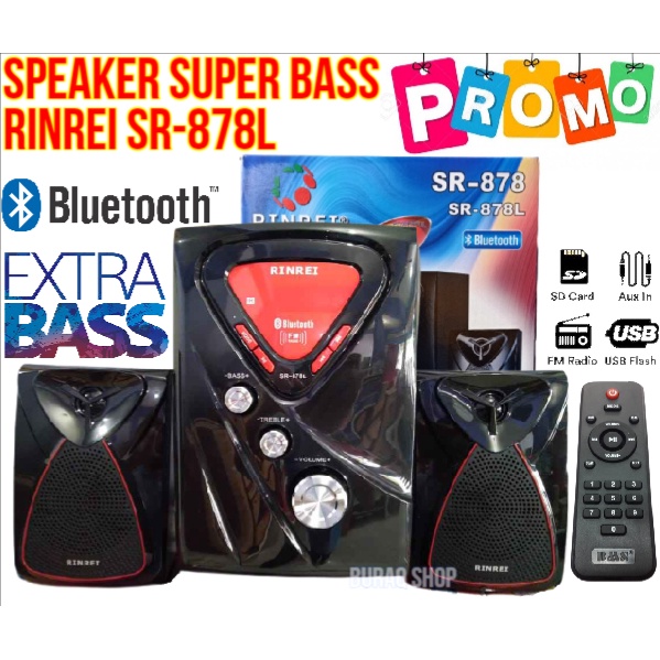 Speaker RINREI SR-878L - Speaker Bluetooth USB TF Card Radio Free Remot - Rinrei 878 L