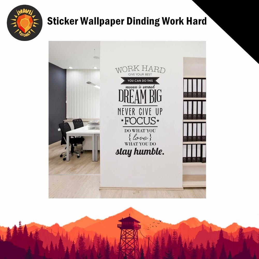 Terlaris Sticker Wallpaper Dinding Work Hard Shopee Indonesia