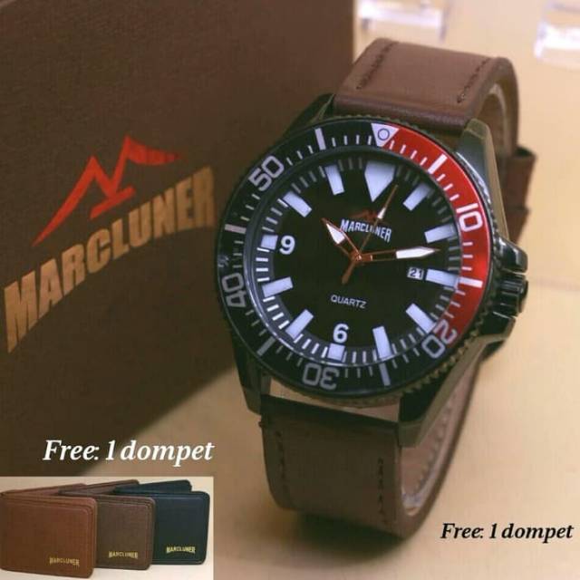 Jam Tangan Pria Marcluner Original Bonus Dompet Kulit