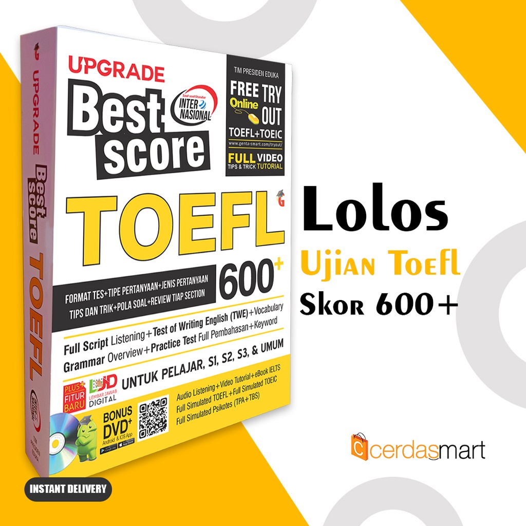 BUKU TOEFL - BUKU TES TOEFL TOEIC - UPGRADE BEST SCORE TOEFL 600+