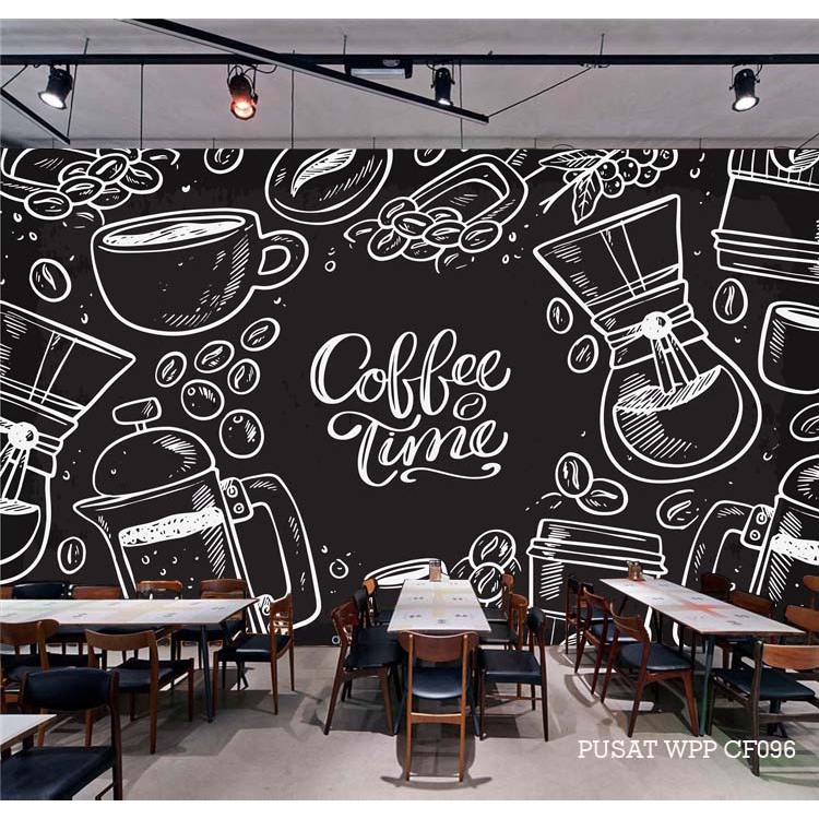WALLPAPER 3D WALLPAPER CUSTOM WALLPAPER DINDING COFFEE SHOP 3