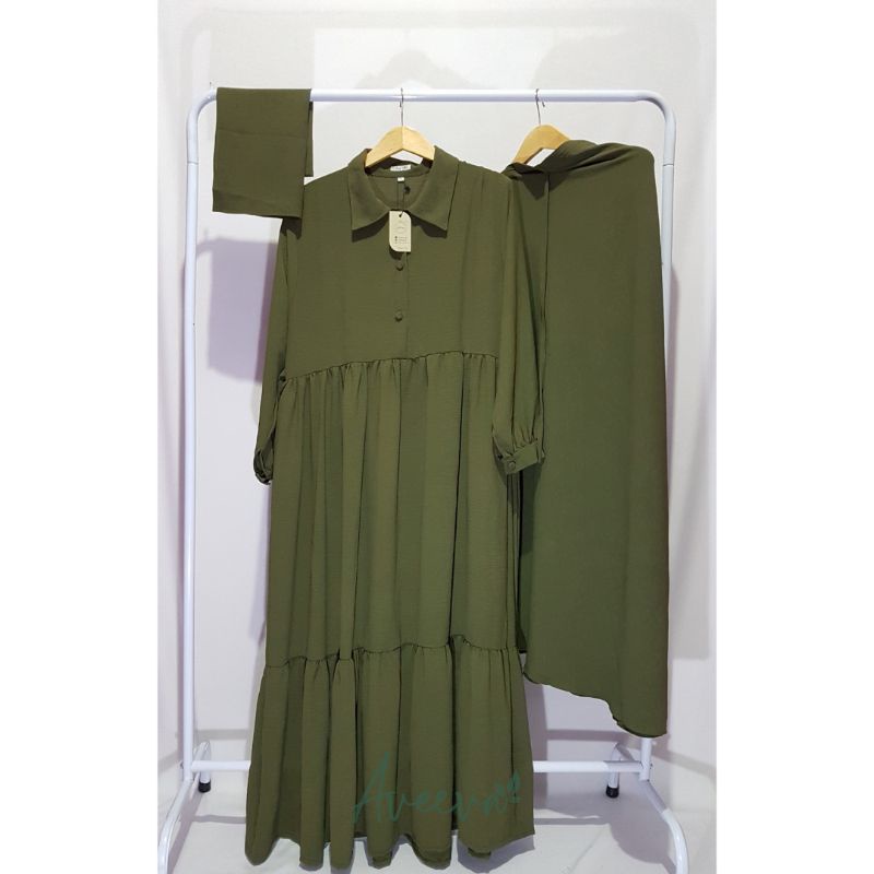 aula set gamis syari khimar nonpet bergo cadar tali niqab gamis muslimah gamis syar'i dress jilbab s