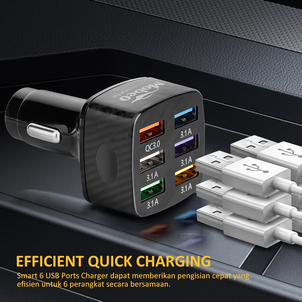 QC3.0 lighter car charging 6USB 3.1A Mobeo