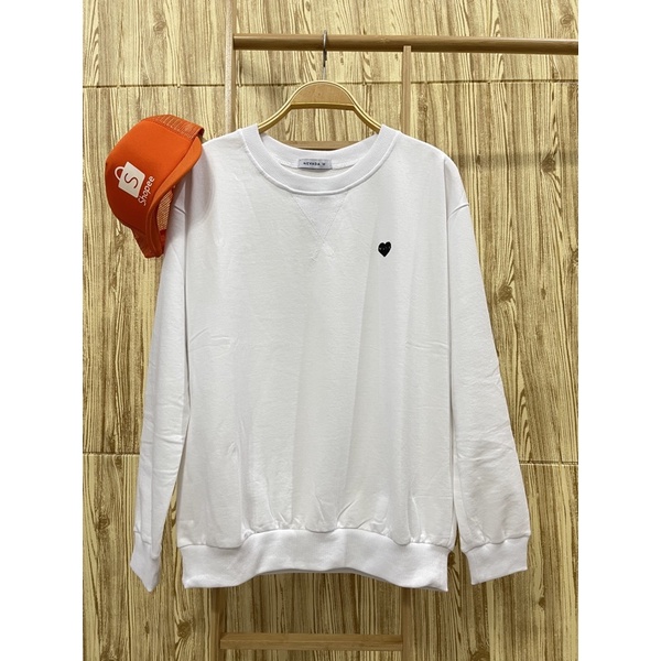 SWEATER NEVADA CEWEK POLOS // Sweater Oversize-Putih