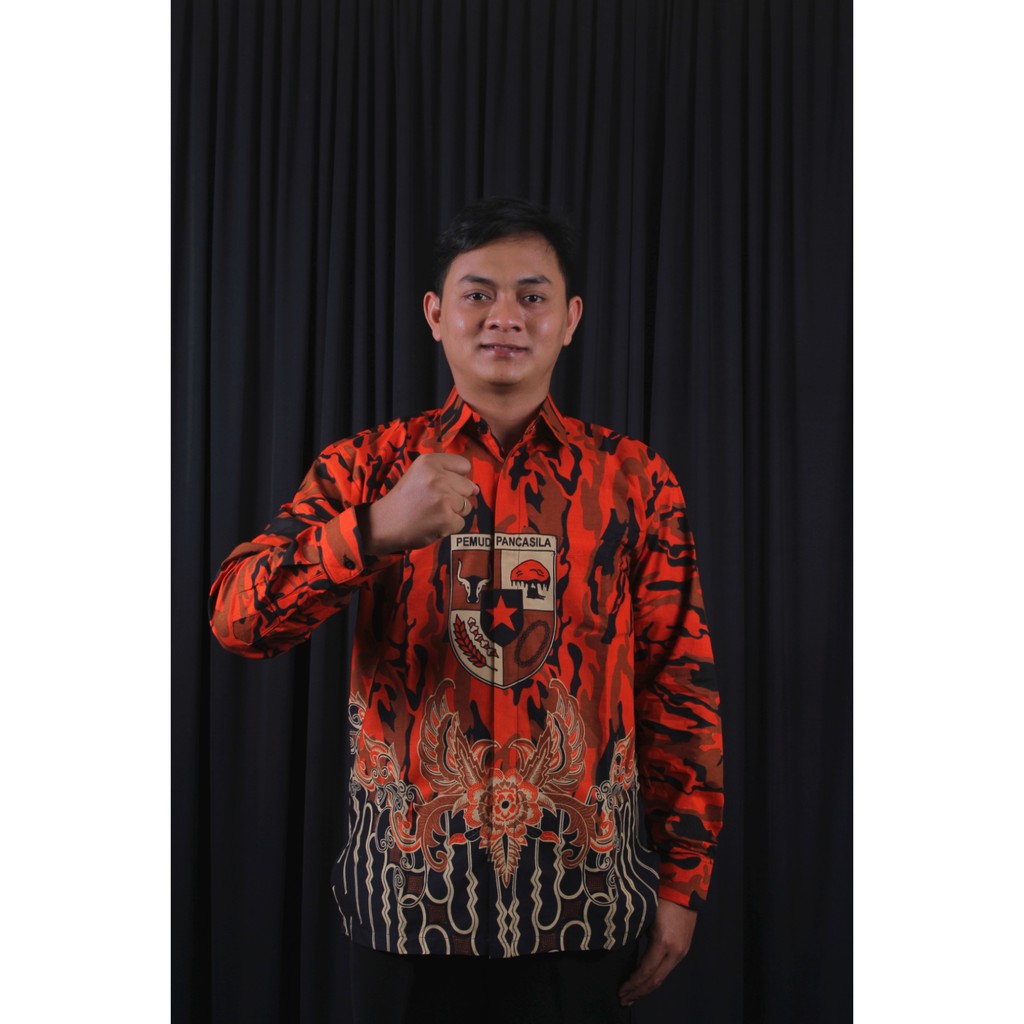 Kemeja Batik PEMUDA PANCASILA Kualitas Premium Lengan Panjang Full Furing Free Masker